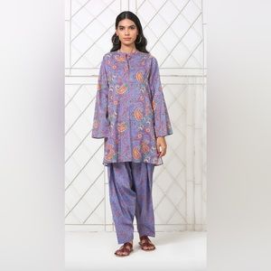 GENERATION Pakistan Nostalgia Purple Floral Paisley 2 piece Shalwar Kameez 14